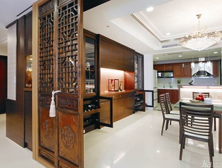 中式风格别墅豪华型140平米以上餐厅吊顶餐桌台湾家居