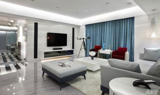 简约风格公寓富裕型客厅电视背景墙沙发台湾家居