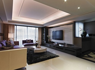 简约风格公寓豪华型130平米客厅电视背景墙沙发台湾家居