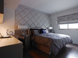 简约风格公寓豪华型130平米床头软包床台湾家居