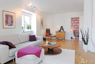 宜家风格二居室小清新经济型客厅沙发图片