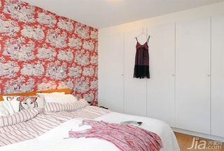 宜家风格二居室小清新经济型卧室壁纸图片