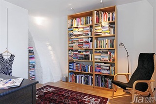 宜家风格二居室经济型书房书架图片