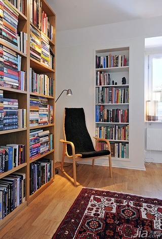 宜家风格二居室经济型书房书架图片