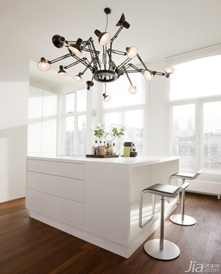 简约风格复式白色经济型140平米以上厨房吧台灯具图片