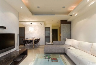 日式风格公寓富裕型80平米客厅吊顶沙发台湾家居