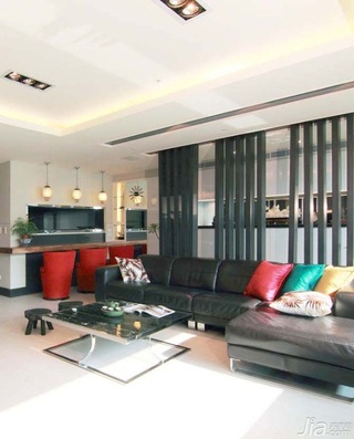 混搭风格公寓富裕型客厅沙发台湾家居