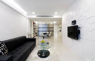 简约风格公寓经济型80平米客厅电视背景墙沙发台湾家居