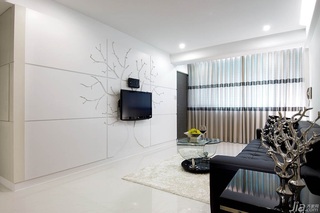 简约风格公寓经济型80平米客厅电视背景墙茶几台湾家居