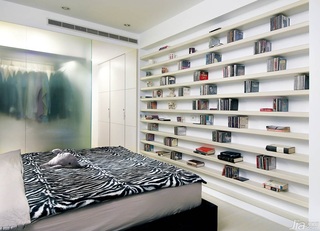 简约风格公寓经济型80平米卧室卧室背景墙书架台湾家居
