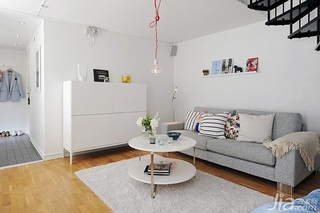 北欧风格复式小清新白色经济型客厅沙发背景墙沙发图片