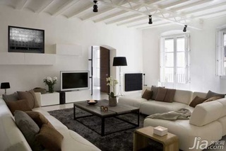 简约风格别墅米色富裕型客厅吊顶沙发效果图