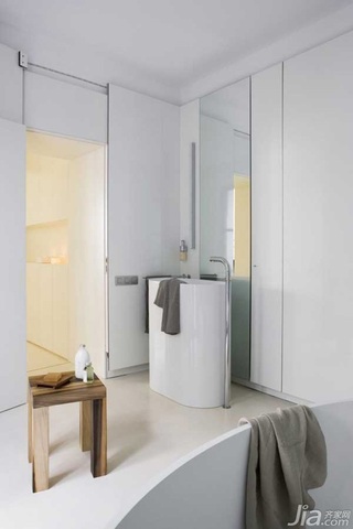 简约风格别墅白色富裕型卫生间洗手台图片