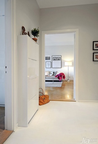宜家风格三居室白色经济型门厅玄关柜效果图