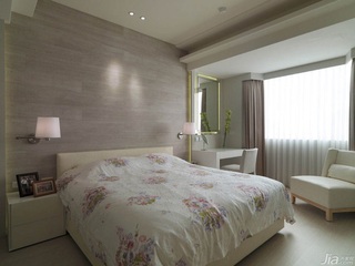 简约风格公寓富裕型120平米卧室卧室背景墙床台湾家居