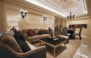 新古典风格三居室豪华型客厅沙发背景墙沙发台湾家居
