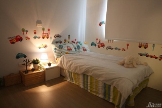 简约风格二居室富裕型120平米儿童房卧室背景墙儿童床台湾家居