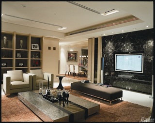 简约风格别墅富裕型客厅电视背景墙沙发台湾家居