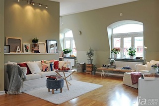 宜家风格三居室小清新经济型110平米客厅沙发背景墙沙发图片