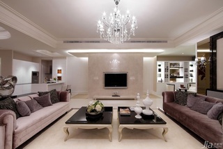 新古典风格公寓豪华型140平米以上客厅电视背景墙茶几台湾家居