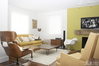 宜家风格三居室绿色经济型80平米客厅沙发海外家居