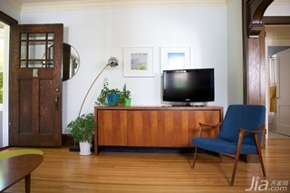 田园风格公寓经济型80平米客厅电视柜海外家居