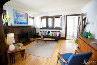 田园风格公寓经济型80平米客厅沙发海外家居