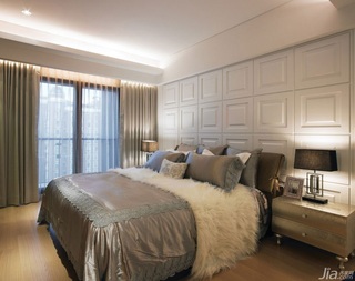 新古典风格公寓130平米卧室卧室背景墙床台湾家居