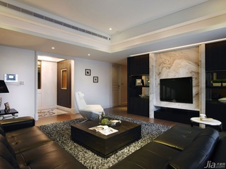 新古典风格公寓130平米客厅电视背景墙茶几台湾家居