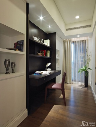 新古典风格公寓130平米书房窗帘台湾家居