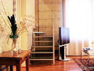 东南亚风格公寓经济型100平米客厅楼梯电视柜海外家居