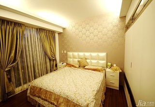 简约风格三居室90平米卧室壁纸台湾家居