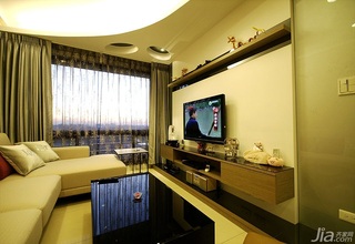 简约风格三居室90平米客厅电视背景墙沙发台湾家居