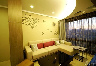 简约风格三居室90平米客厅沙发背景墙窗帘台湾家居