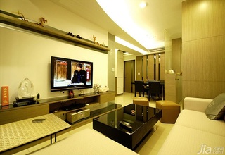 简约风格三居室90平米客厅电视背景墙茶几台湾家居