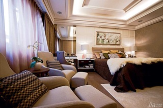 新古典风格公寓富裕型140平米以上卧室吊顶床台湾家居