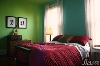 美式乡村风格别墅绿色经济型70平米卧室床海外家居