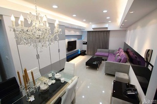 简约风格公寓富裕型130平米客厅电视背景墙沙发台湾家居