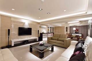 简约风格公寓富裕型130平米客厅电视背景墙茶几台湾家居