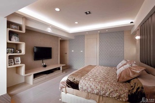 简约风格公寓富裕型130平米卧室电视背景墙床台湾家居