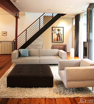简约风格别墅经济型100平米客厅楼梯沙发海外家居