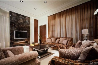 新古典风格公寓富裕型110平米客厅电视背景墙沙发台湾家居