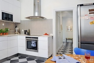 北欧风格三居室白色90平米厨房设计图
