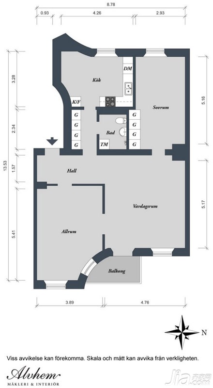 三居室装修,90平米装修,北欧风格,户型图