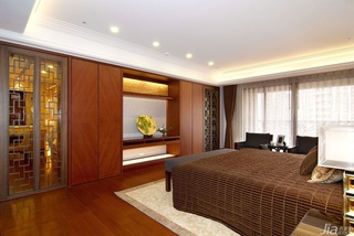新古典风格别墅富裕型卧室卧室背景墙床台湾家居