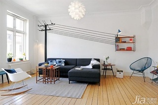 宜家风格小户型白色经济型60平米客厅沙发背景墙沙发图片