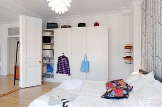 宜家风格小户型白色经济型60平米卧室衣柜设计