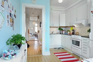 宜家风格小户型小清新经济型60平米厨房橱柜效果图