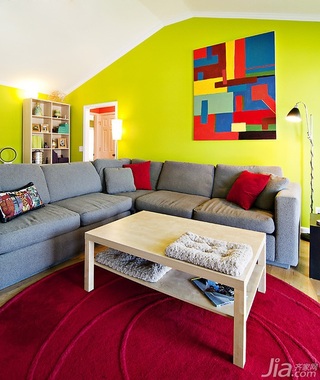 简约风格公寓绿色经济型80平米客厅沙发海外家居