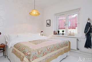 北欧风格公寓小清新白色经济型卧室床图片